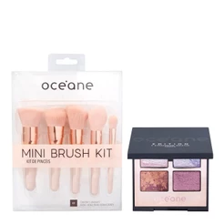 Kit Océane Mini Kit com 5 Pincéis e Palette Cosmic 4 Eyeshadow Paleta de Sombras (2 produtos)