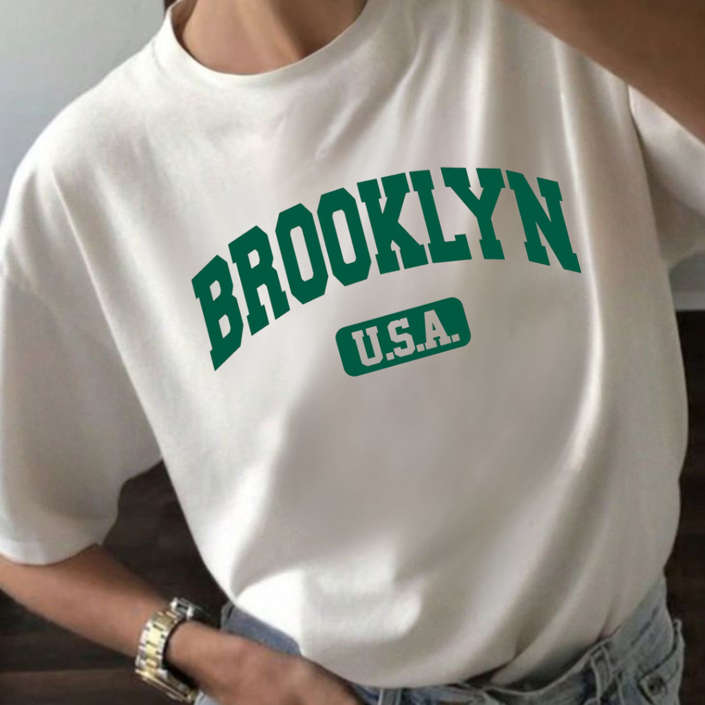 Camiseta Feminina Brooklyn Academia Lançamento streetwear Algodão 30.1 Premium do P ao GG 