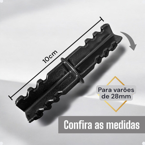 Kit 5 Unid Emenda Encaixe Junção Varão Cortina Comum 28mm