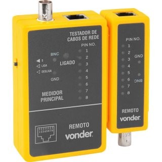 Testador de Cabos Vonder RJ45 e Coaxial Rede Informática Precisão Portátil Profissional