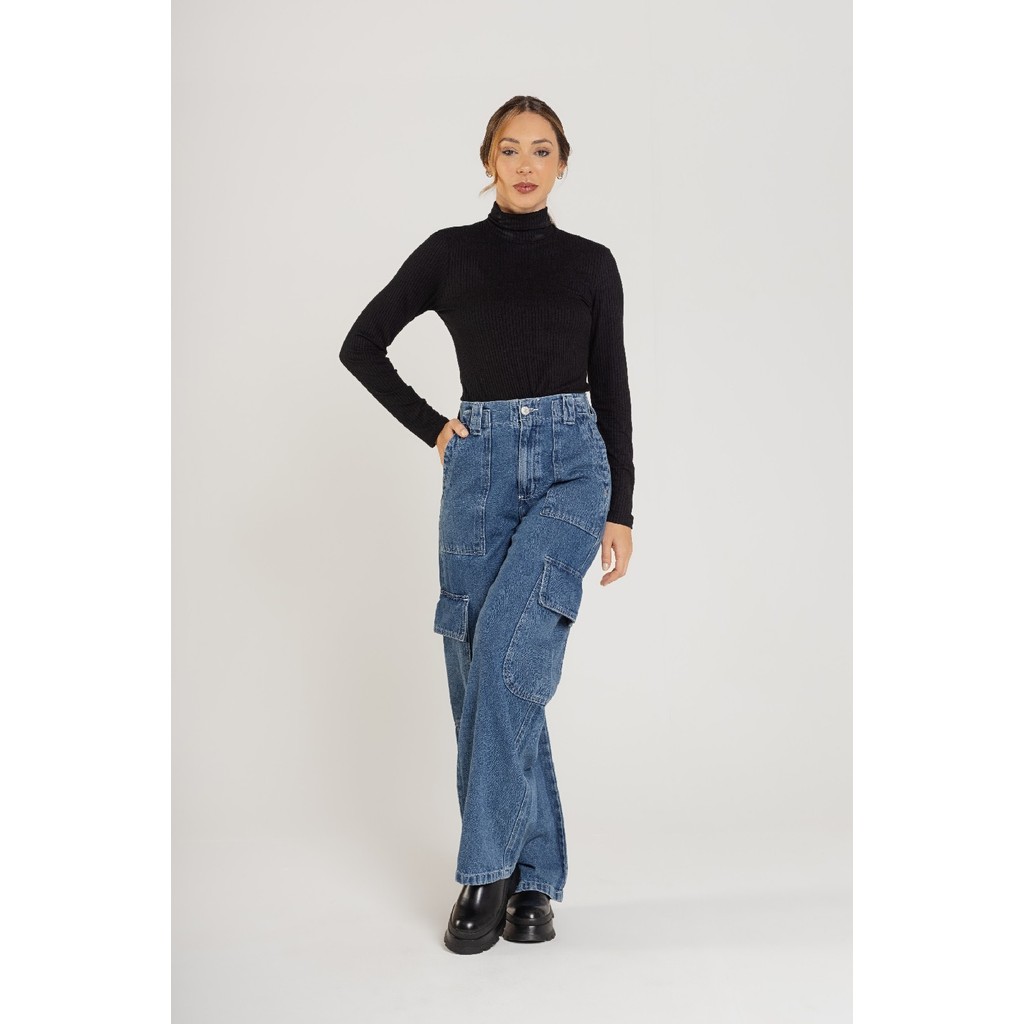 Blusa Feminina em Ribana Canelada Just Basic em Oferta na Shopee