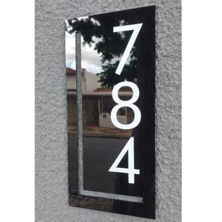 Placa Acrílico Preto Número de Casa em Oferta na Shopee