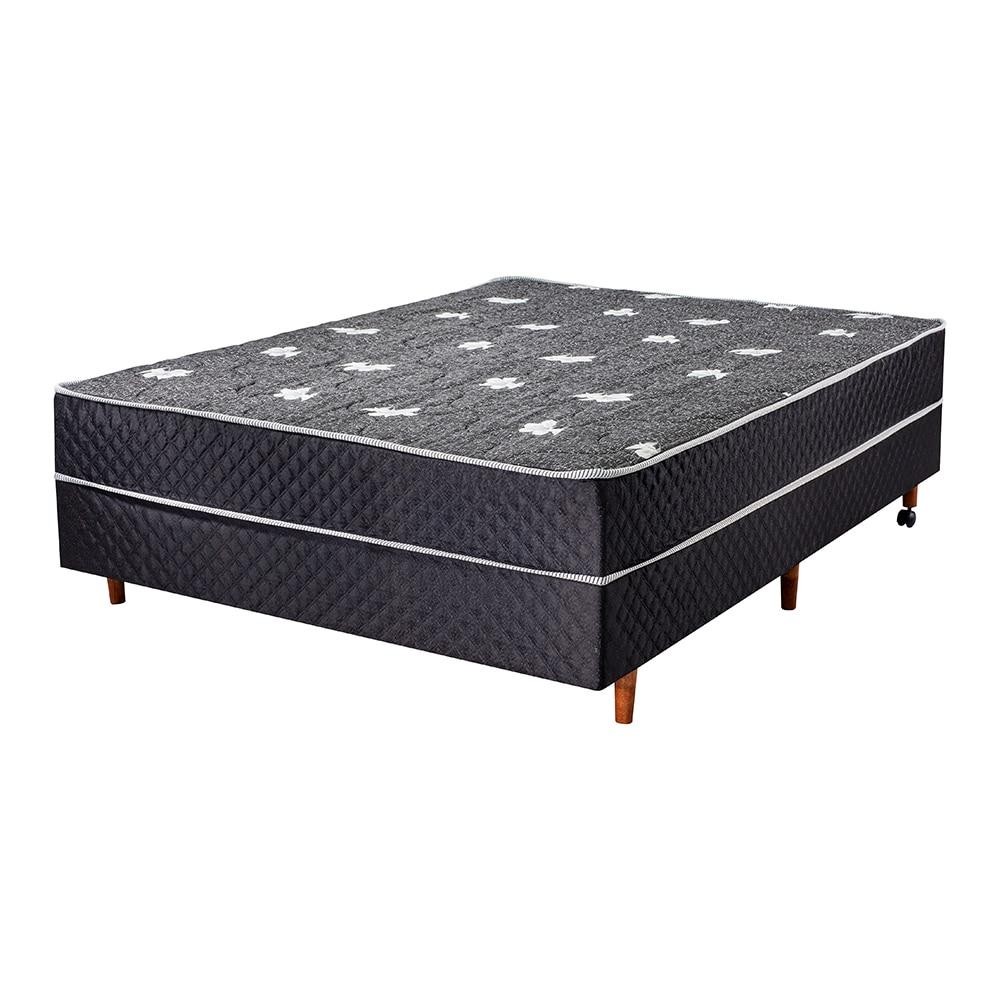 Cama Box Conjugada Casal Cristalflex Chapecó 138x188 Preta Firme e Completa para seu Quarto em Oferta na Shopee
