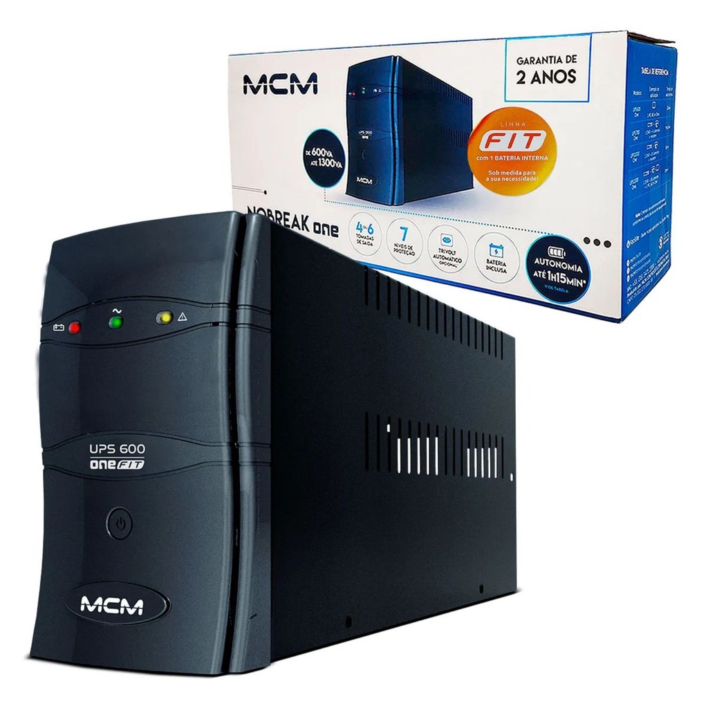 Nobreak 600VA UPS 600 ONE FIT One Fit Mono 4 tomadas MCM