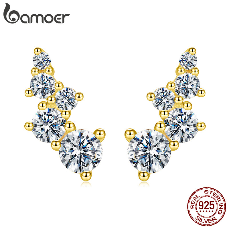 Brincos De Prata Esterlina 925 Bamoer , Bolhas De Moissanite , Design , Joias , Presentes Para Mulheres