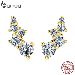 Brincos De Prata Esterlina 925 Bamoer , Bolhas De Moissanite , Design , Joias , Presentes Para Mulheres