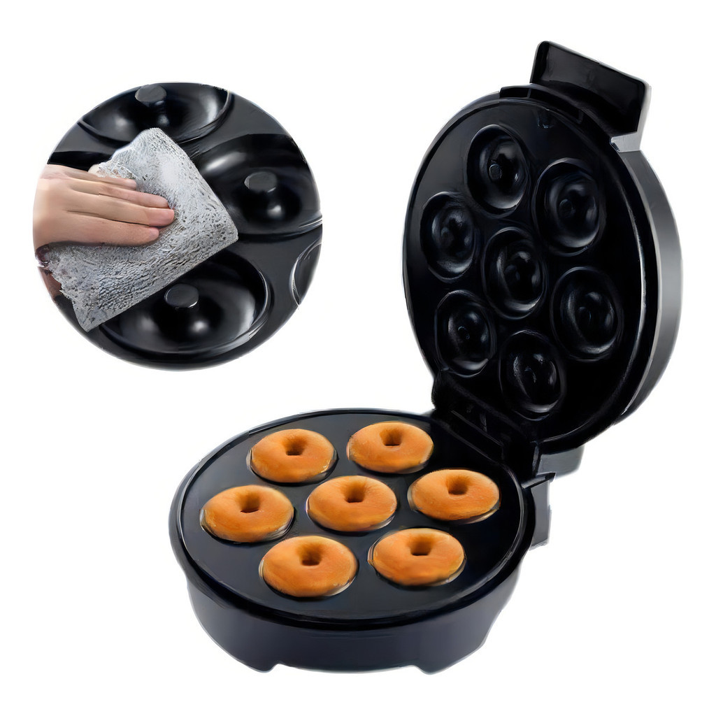 Máquina De Donuts Café Da Manhã Cor Preto Cavidade 1,5cm 110 Volts New