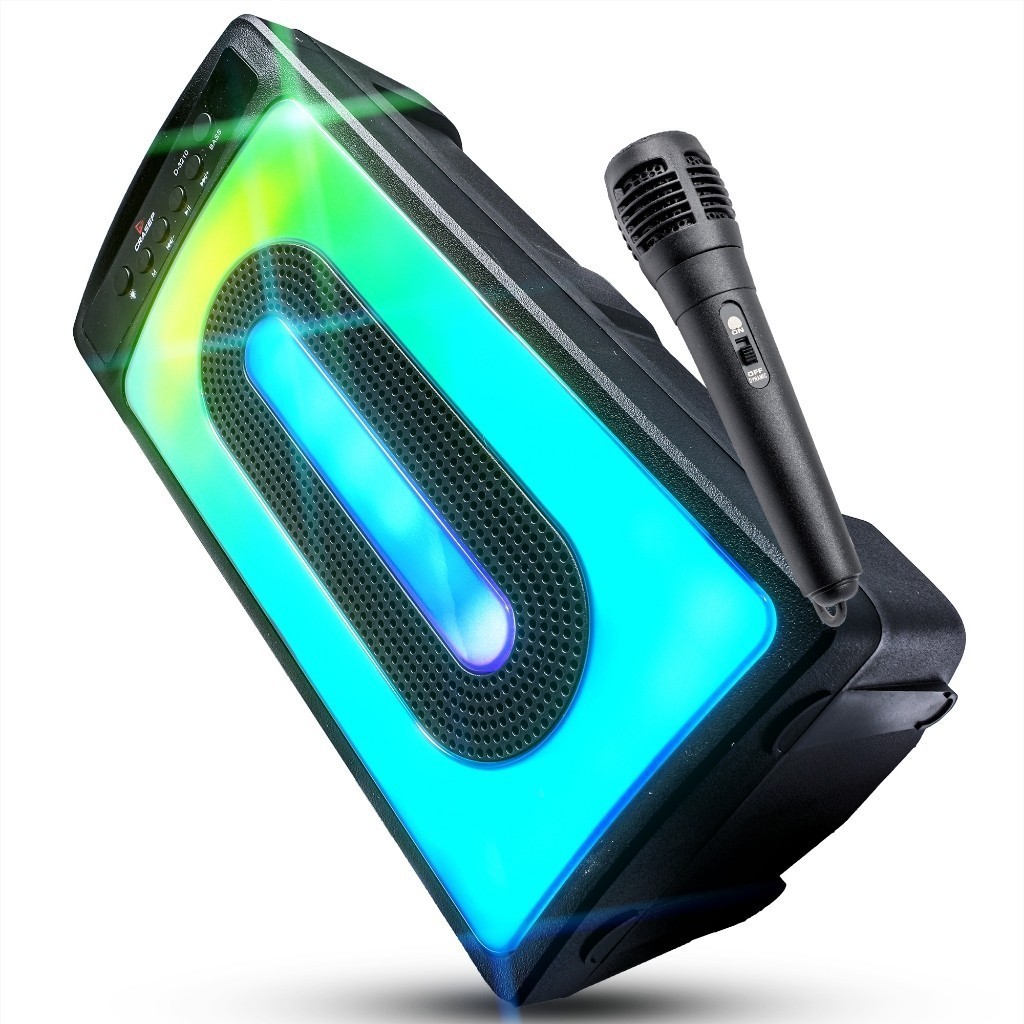Caixa De Som Bluetooth Portátil Com Microfone Rádio FM Led RGB TWS Aux P2 P10 Pendrive Usb Mp3