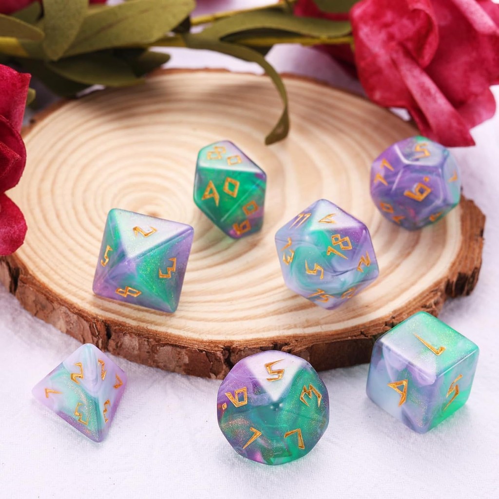 Conjunto De Dados Transparentes Multifaces 7 Unidades/Acessórios De Jogo Poliédricos Para De Cartas De Tabuleiro Suprime