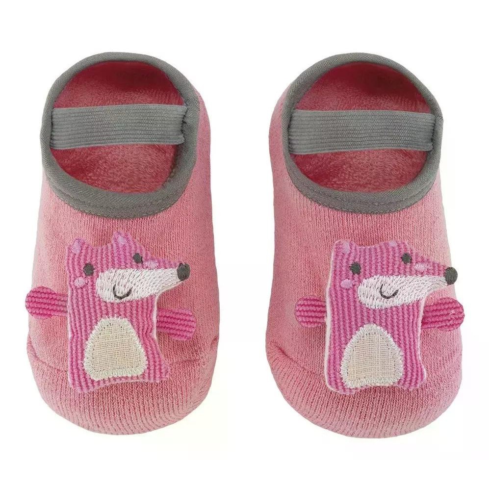 MEIA SAPATILHA ANTIDERRAPANTE COM APLIQUE RAPOSA - M BUBA