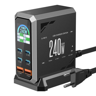 [Tecnologia GaN] Blitzwolf ® BW-S31 240W Carregador USB PD De 6 Portas 4USB-C + 2USB-A QC Display Digital Estação De Car em Oferta na Shopee
