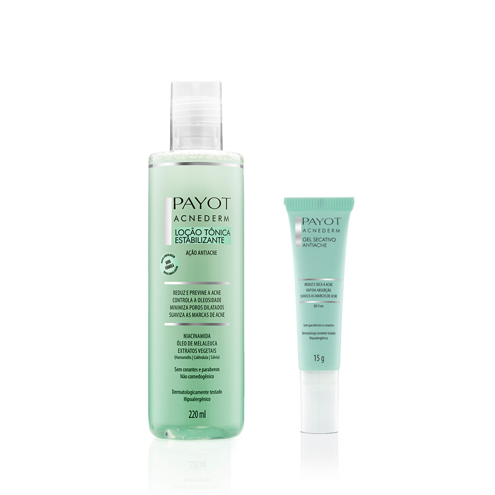 Kit Tônico Facial + Gel Secativo Acnederm Payot em Oferta na Shopee