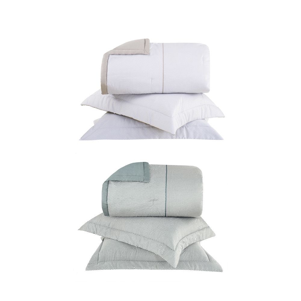 Kit Colcha Queen Cetim 270 Fios Buddemeyer Vision Otto 100% Algodão Penteado 3 peças - Home & Living