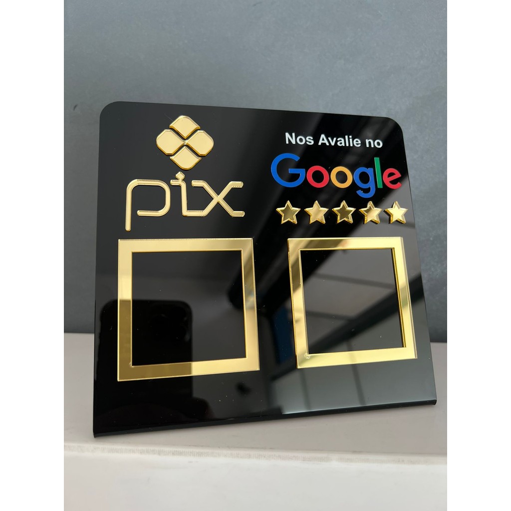 Placa Display Mesa Balcão PIX e Google Avaliação em Oferta na Shopee