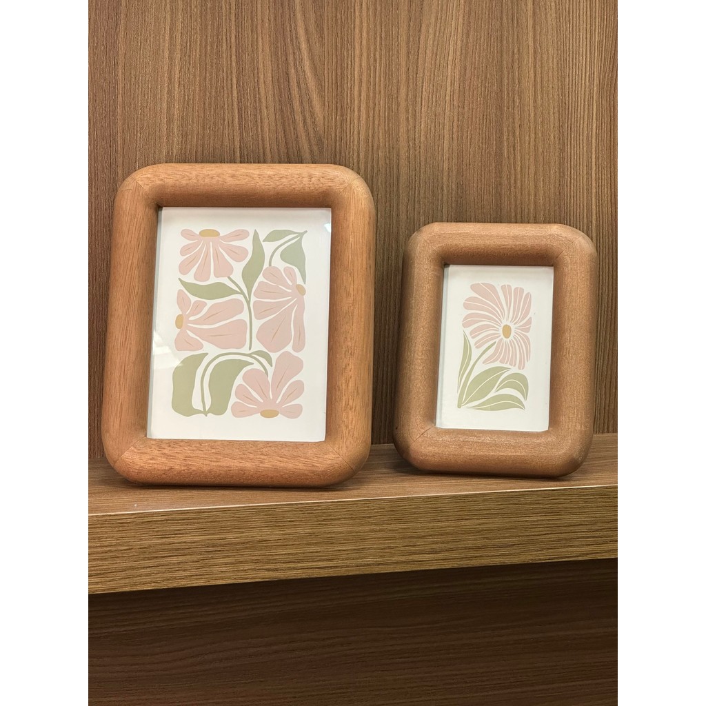 Kit Porta retrato 10x15 e 15x20 Luxo Em Madeira mesa Mart em Oferta na Shopee