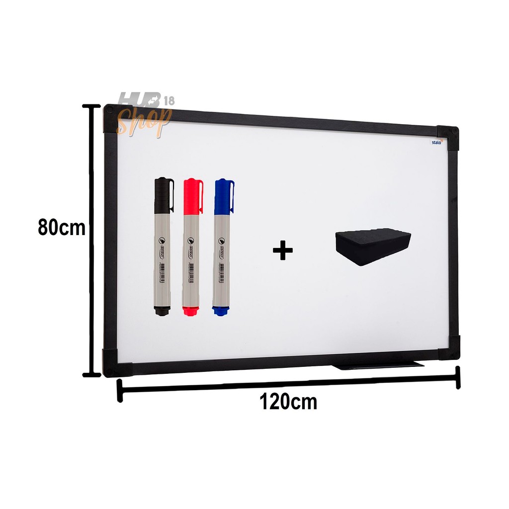 Quadro Lousa Branco UV Soft Color 120x80 Moldura Preta Stalo