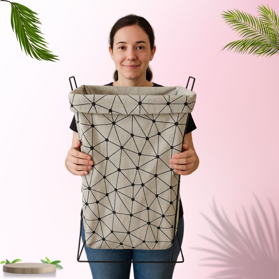 Cesto Organizador Dobrável Retangular Multiuso Roupa Suja Brinquedo 50L