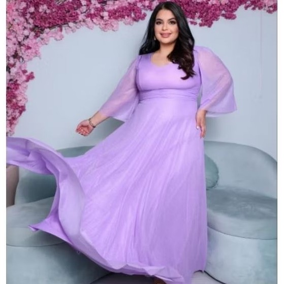 Vestido do M ao Plussize Para Madrinhas de casamentos, com Brilhos