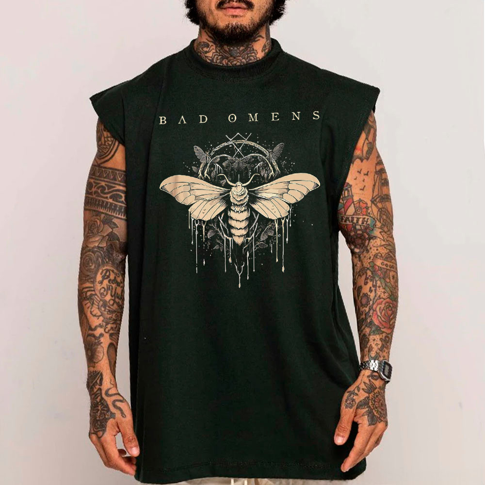 Camiseta Regata Longa Machão Bad Omens Mariposa Grunge Rock