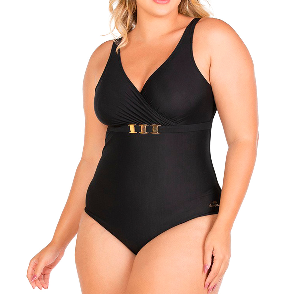 Maiô Modelador Proteção UV Plus Size Alças Largas Banho de Mar - Sports & Outdoors