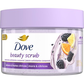 Sabonete Esfoliante Amora & Frutas Cítricas Dove Beauty Scrub Pote 280g em Oferta na Shopee