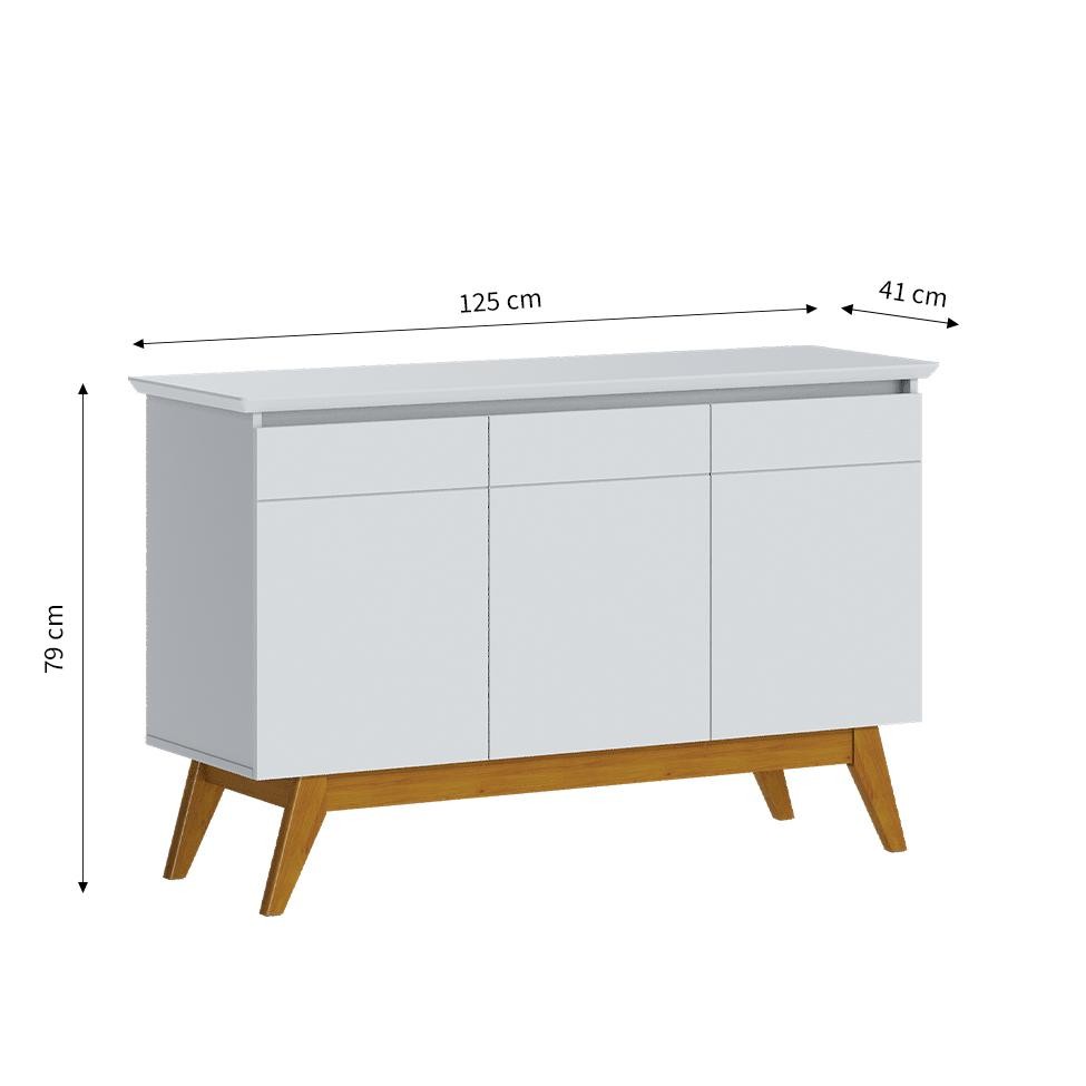 Detalhes do Buffet Classic 3 PT Branco