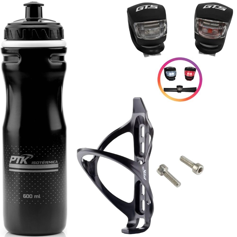 Caramanhola Isotérmica Garrafa Agua Para Bike + Suporte + Pisca em Oferta na Shopee