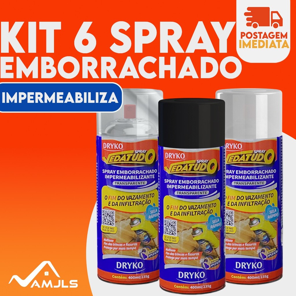 Kit 6 Borracha Liquida Emborrachada Impermeabilizante 400ml Drykoprimer