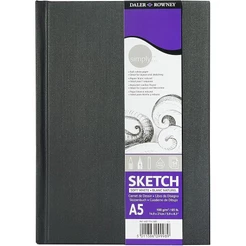 Sketchbook Daler-Rowney Simply Medium Grain 100gr A5 branco macio 54 folhas