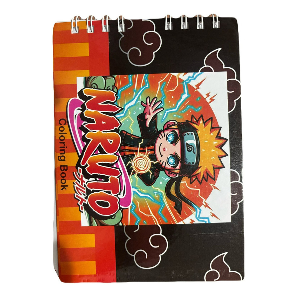 Caderno Livro Para Colorir Naruto + Canetas Com 24 Cores