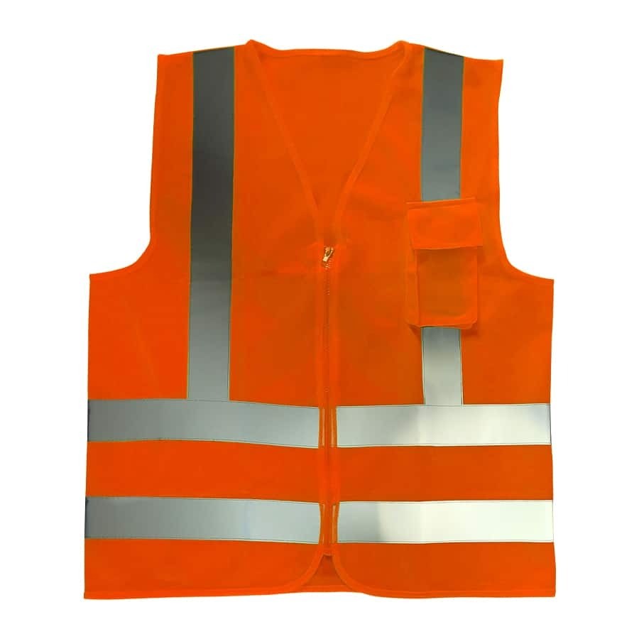 COLETE REFLETIVO POLIESTER LARANJA C/ 1 BOLSO TM-M PLASTCOR