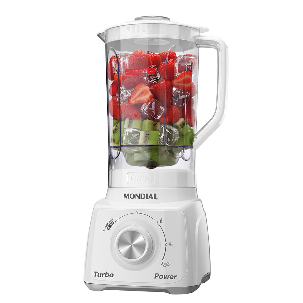Liquidificador Turbo Power Mondial Branco e Cinza 550W L-99 WG