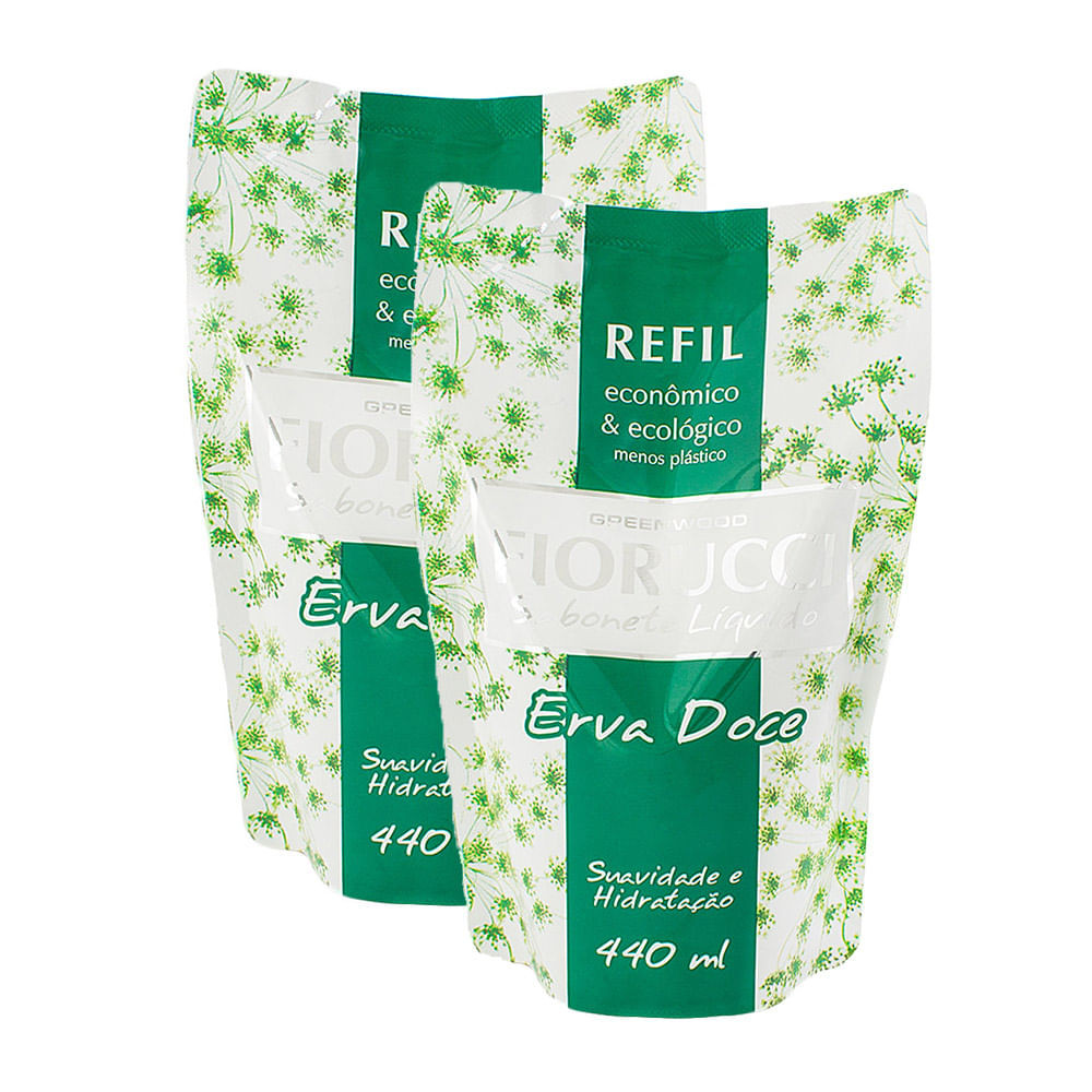 Sabonete Líquido Fiorucci Erva Doce Refil 440ml | Kit com duas unidades - Beauty