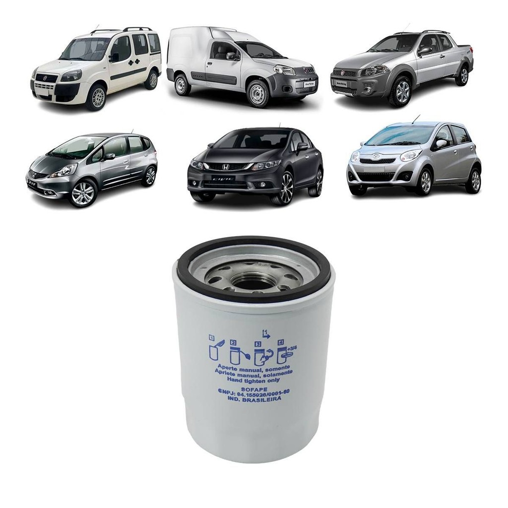 FILTRO OLEO FIAT DOBLO 2002 A 2020 FIAT FIORINO 2002 A 2022 FIAT STRADA 2003 A 2022 HONDA CIVIC 2003 A 2020 - HONDA FIT