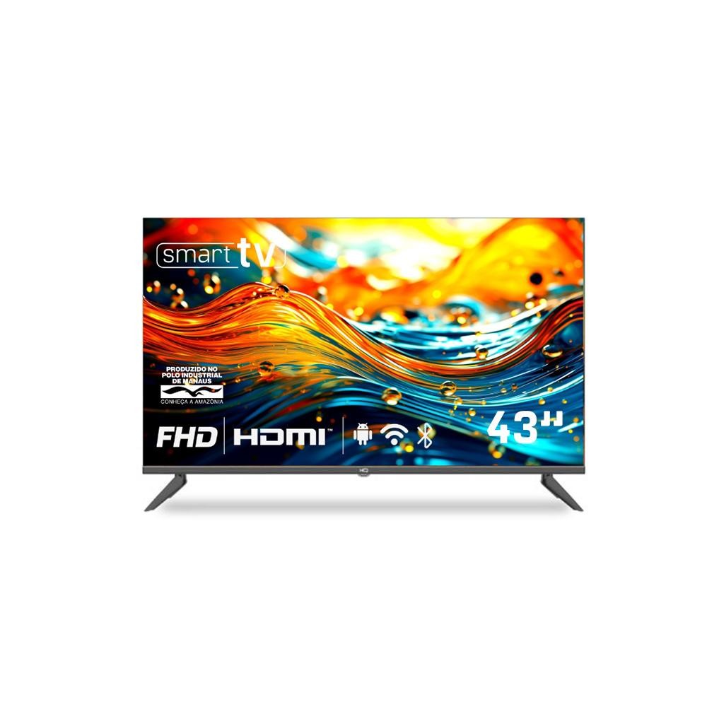 Smart TV HQ 43" Full HD tela sem bordas Android 11 design Slim HQS43NKHM - Home Appliances