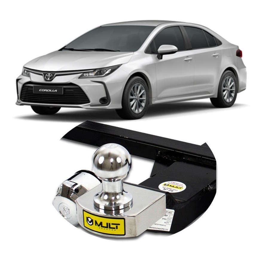 Engate Reboque Fixo Mult Engates Toyota Corolla 2020-2023 Proteção Traseira com Tração Máxima 400kg