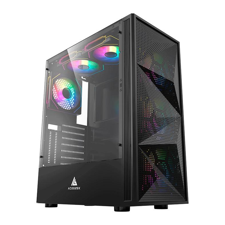 Gabinete Gamer Acegeek Morality L435, Mid-Tower, Lateral de Vidro, Preto, AG-MORALITY-L435-BK em Oferta na Shopee