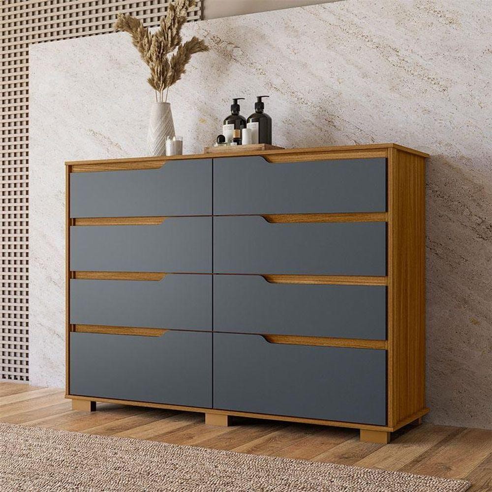Cômoda Gaveteiro Ambiente Georgia Freijó Cinza - Moval em Oferta na Shopee