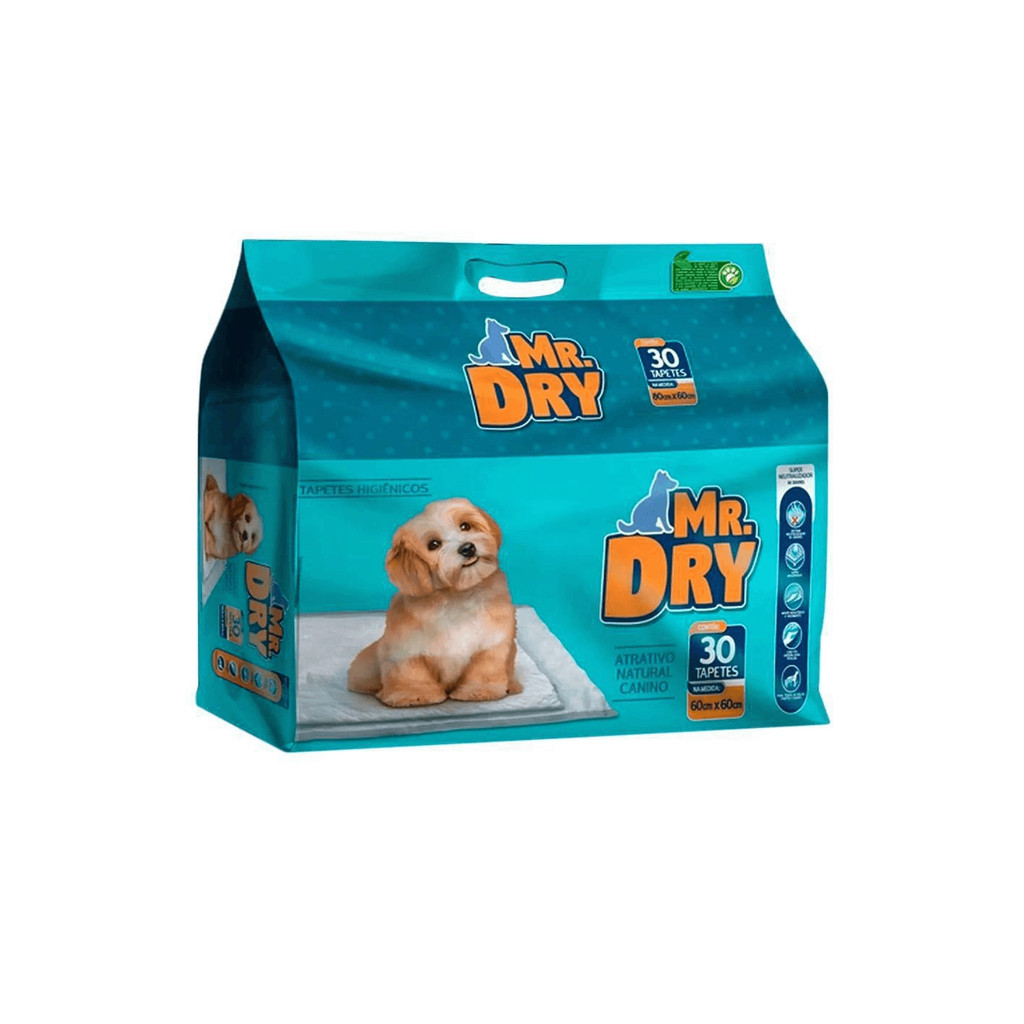 Tapete Higienico Mr Dry para Caes 60X60Cm - 30 unidades