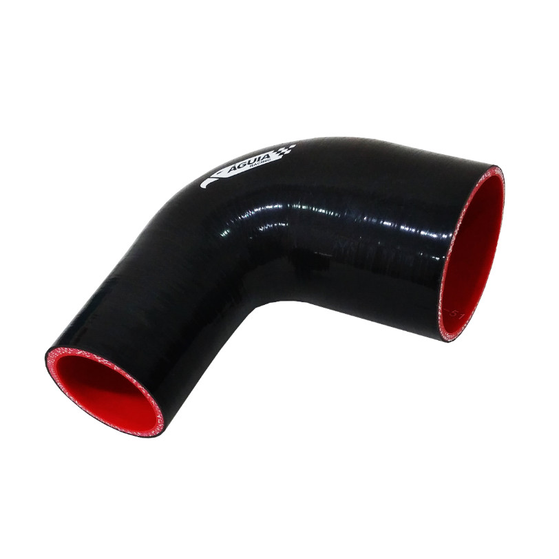 Mangote De Silicone 90° Com Reducao Preto  3'' X 2''3/4 125mm