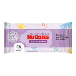 Lenços Umedecidos Huggies Rosto e Corpo Hipoalergênico 48 Un