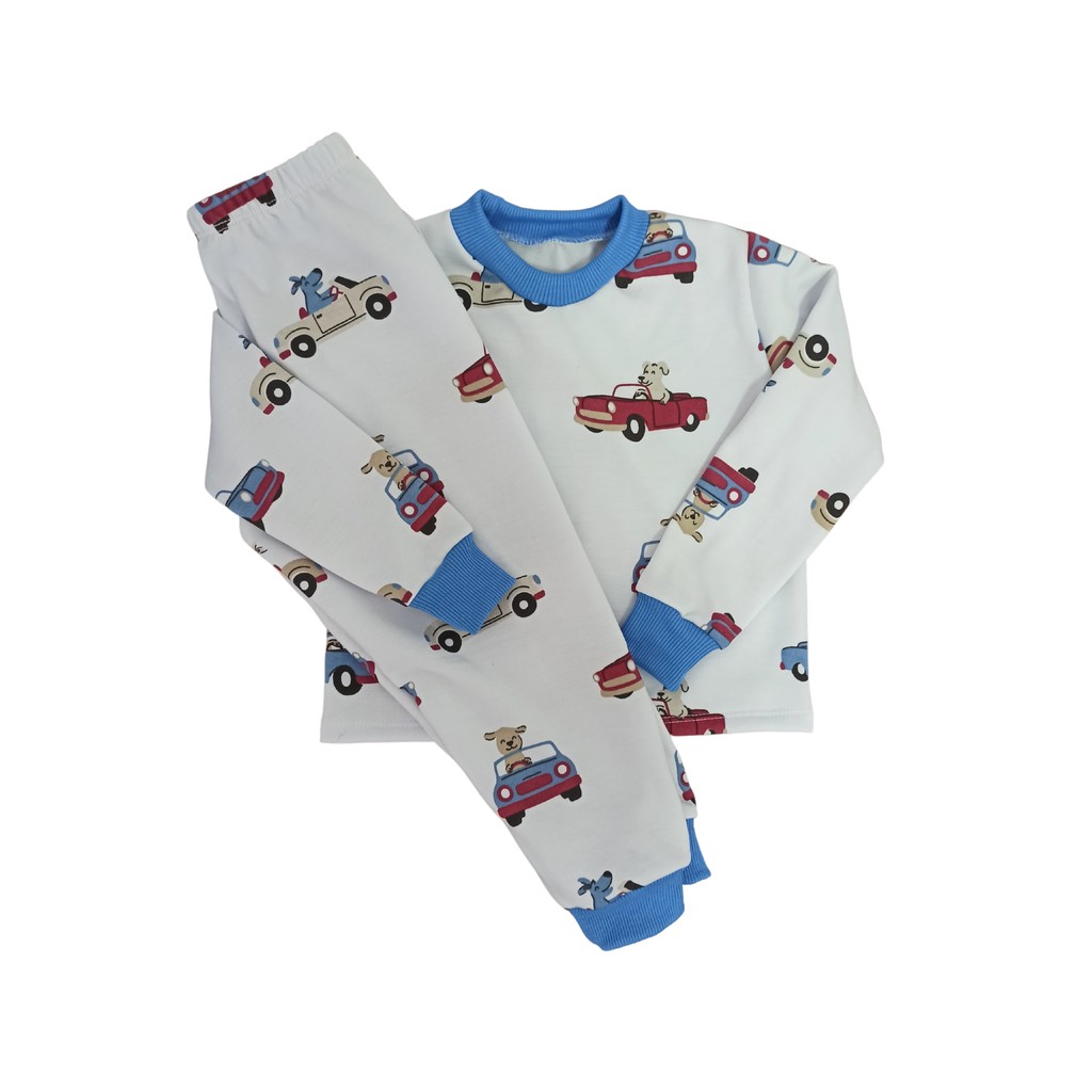 Pijama infantil menino manga longa inverno quentinho moletinho flanelado por dentro 0 a 4 anos