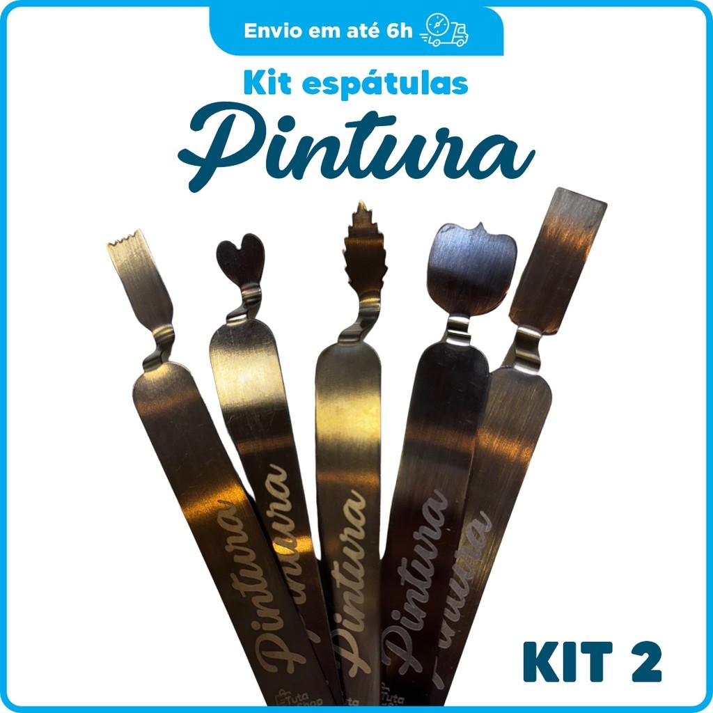 Kit Espátulas Pintura Artistica 2 Kit Espátulas Decorativas Inox Kit Espátulas para Bolo