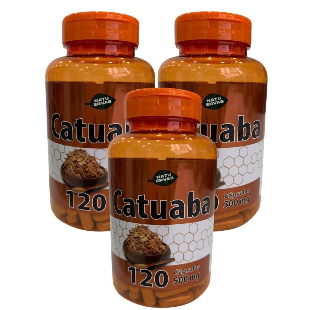 Catuaba suplemento alimentar 100% natural 120 capsulas de 500 mg (1-2-3- potes) em Oferta na Shopee