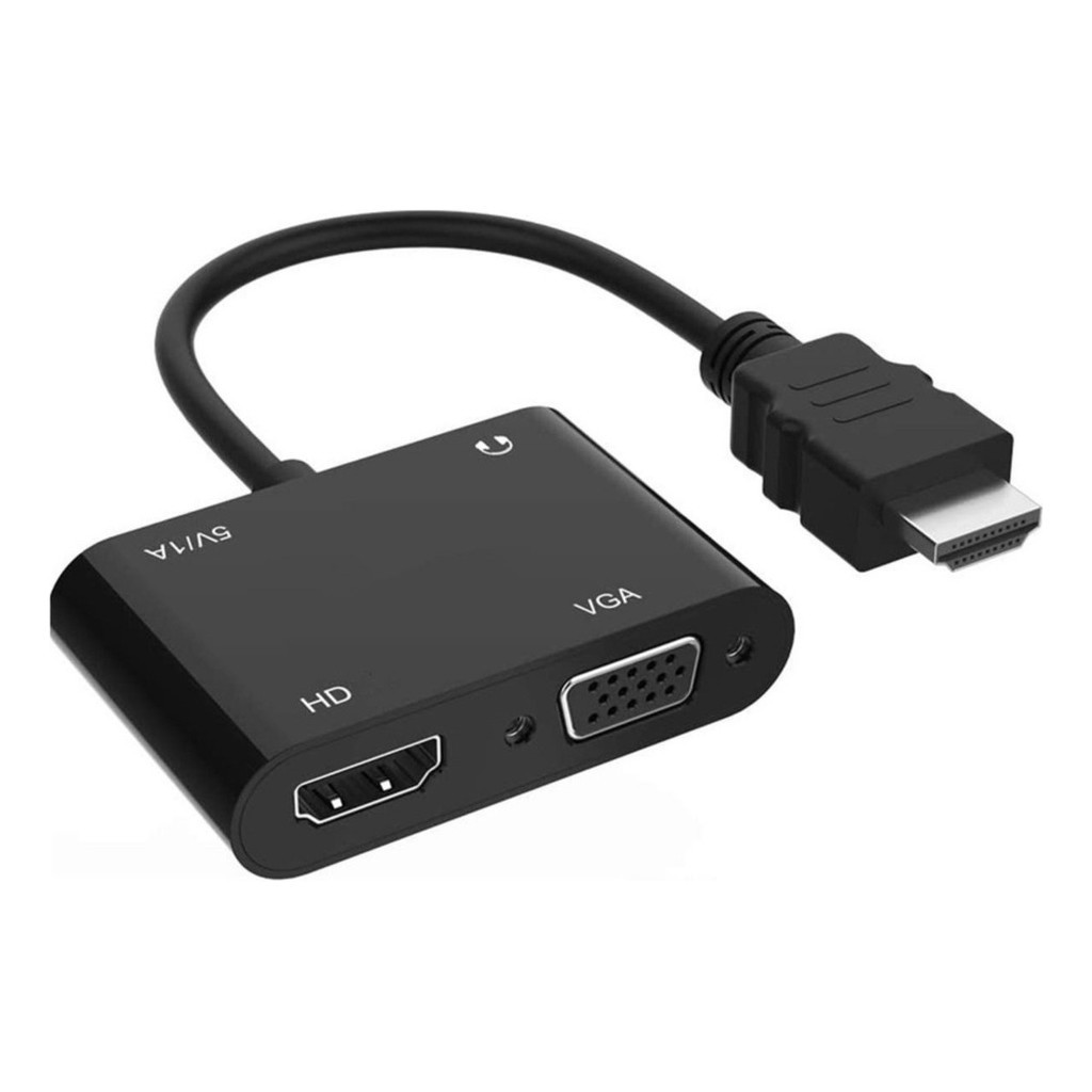 Adaptador Hdmi Para Vga Hdmi Com Saída De Áudio Jack 3.5mm
