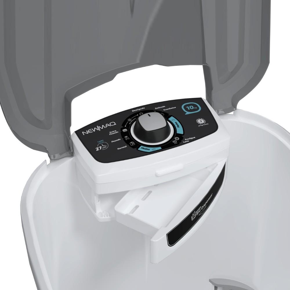 Tanquinho de Lavar Roupa 10kg Semiautomática Newmaq Branco 9 Programas de Lavagem 220V — imagem 2 de 2