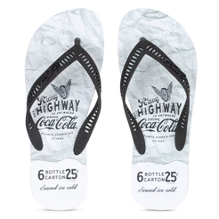 Chinelo Coca Cola Paper Branco e Preto - Juvenil