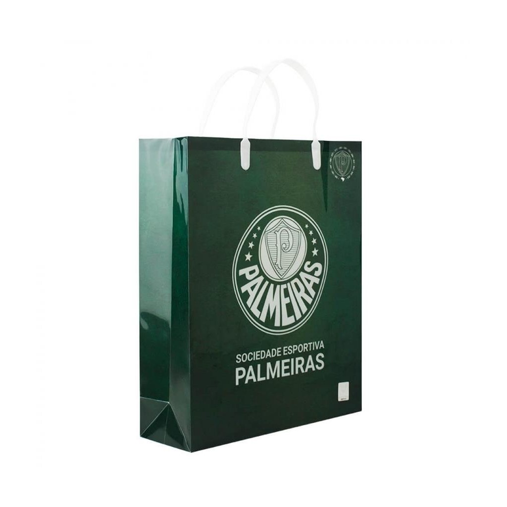 Sacola De Presentes Escudo Time 33x9x27cm - Palmeiras
