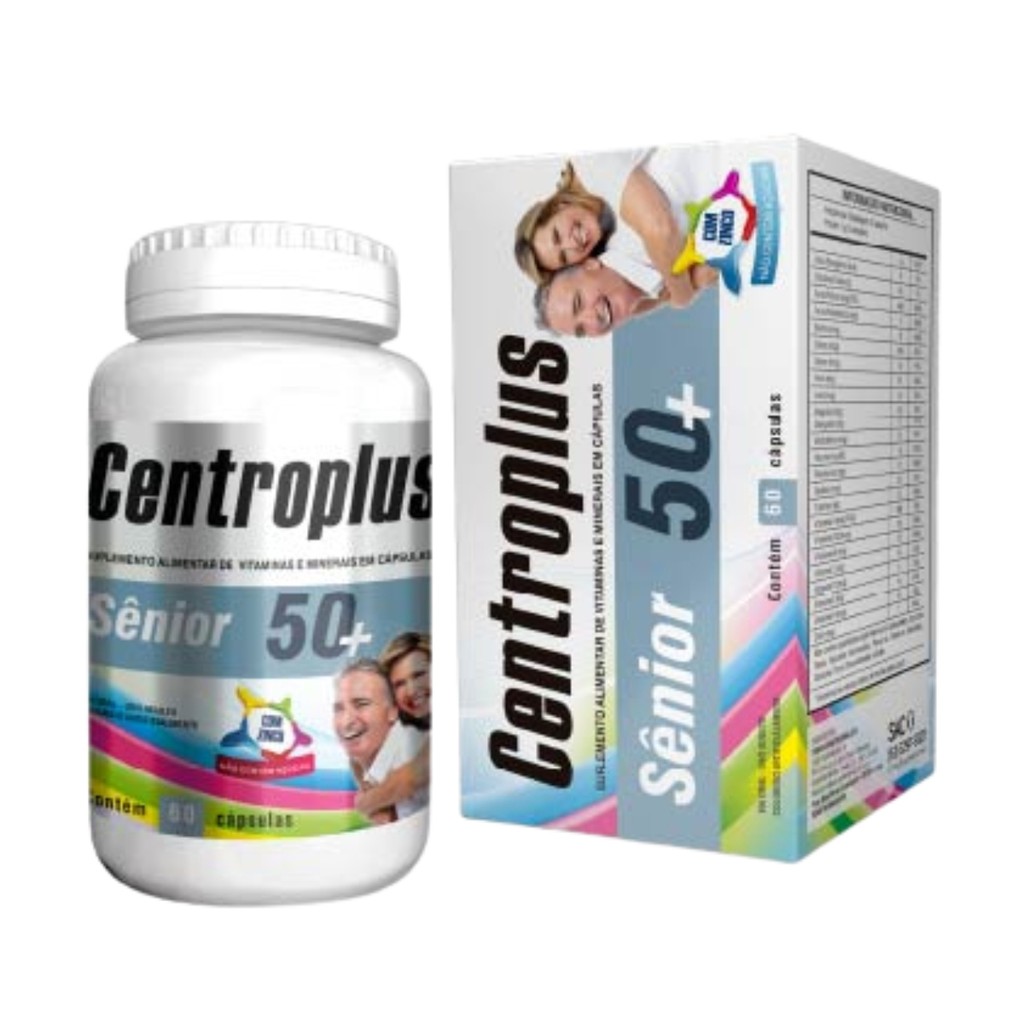 Centroplus Sênior 50+ Vits A, B6, B12, C, D, E, K + Minerais em Oferta na Shopee
