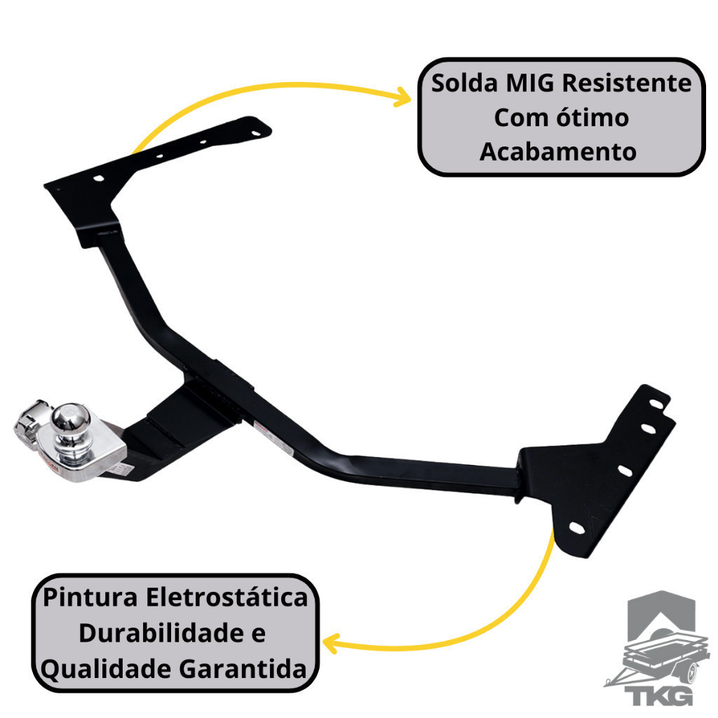 Engate Reboque Fixo Corsa Wind 1993 A 2002 Furo Capacida carga 500kg Aco Resistente Reforçado Reforçado bOM